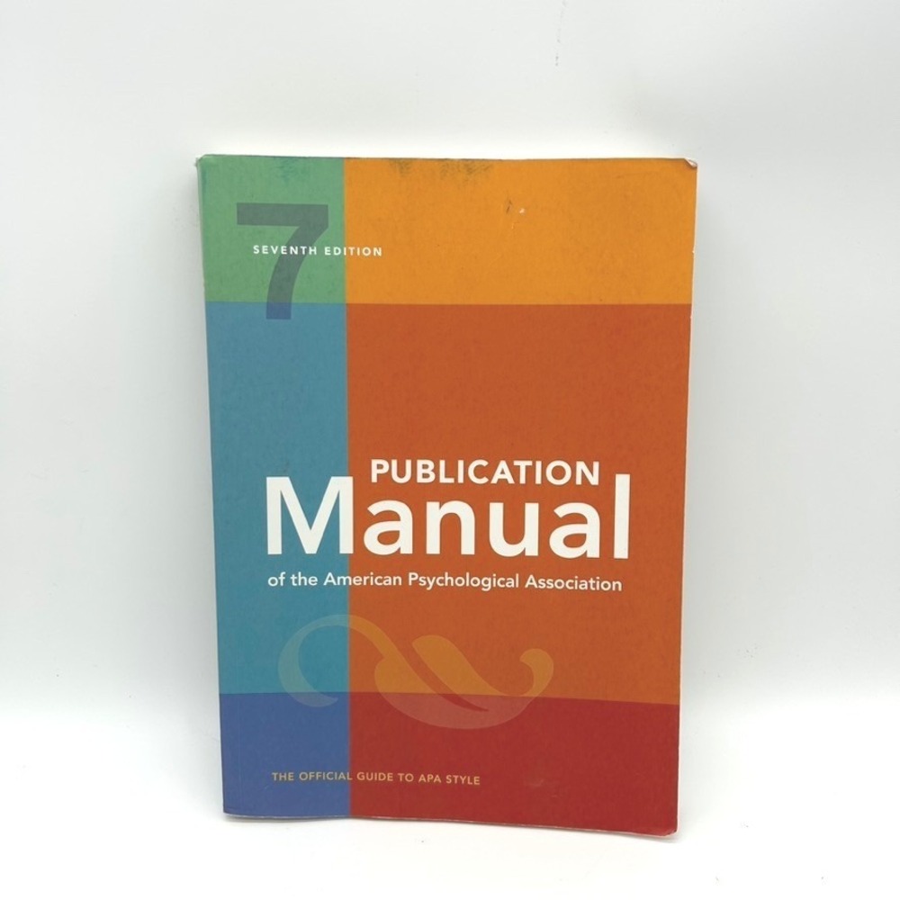 APA Publication Manual 7th Edition American Psychological Association Paperback